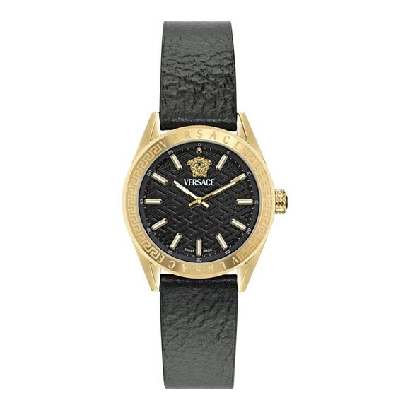 Versace V-Code Leather Watch Gold Womens - Picture 1 of 6
